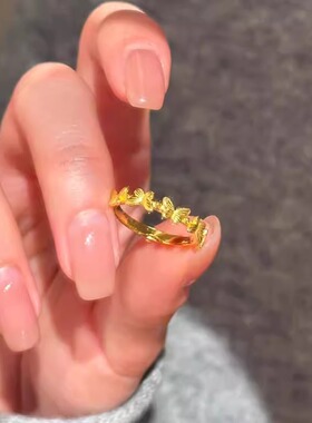 新款仿真黄金色蝴蝶戒指
