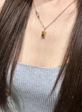 新款仿真黄金色小金条项链轻奢百搭小众高级感暴富招财锁骨链送礼