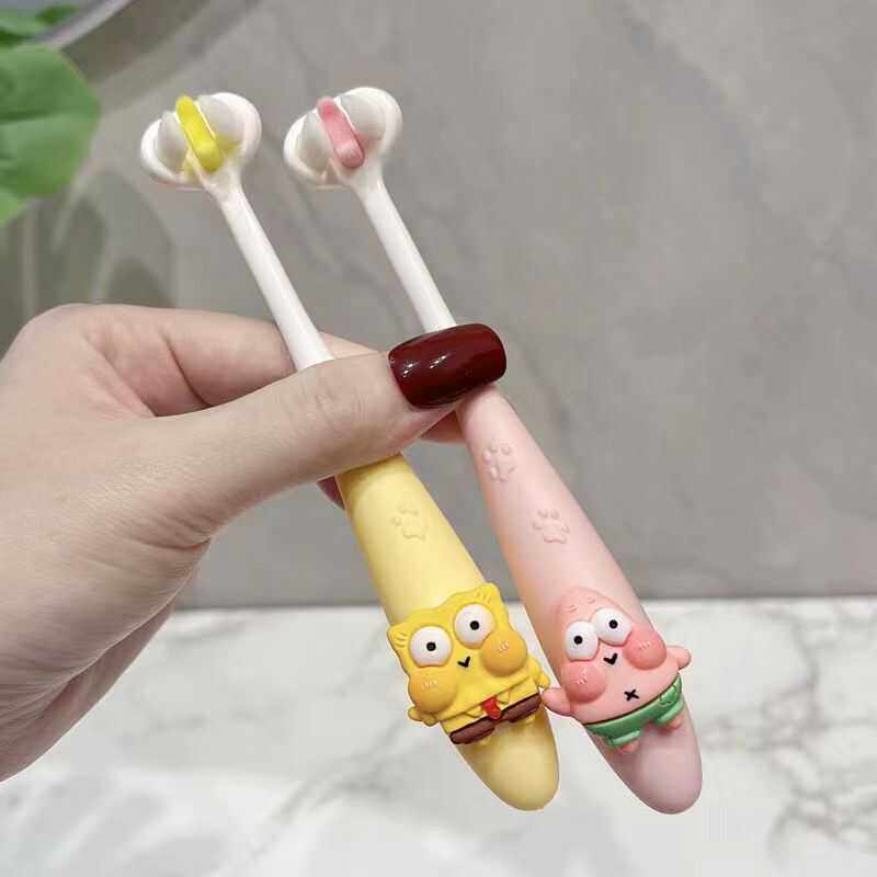 三面牙刷防护可爱软毛儿童3到6岁到12岁乳牙刷初学宝宝专用护齿