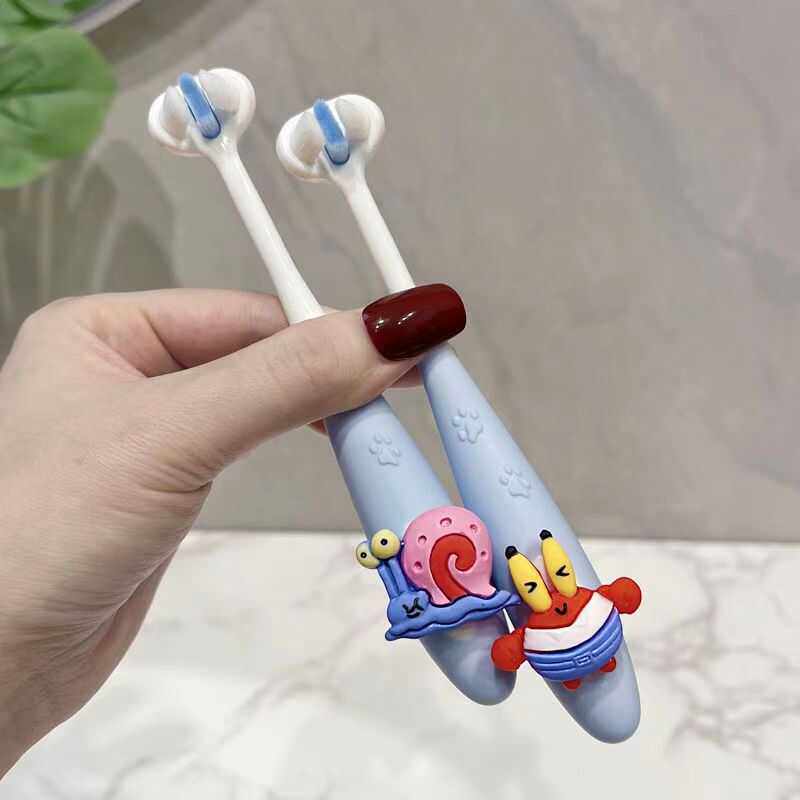 三面牙刷防护可爱软毛儿童3到6岁到12岁乳牙刷初学宝宝专用护齿