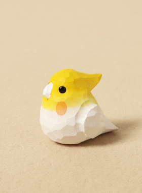 手工木雕小鸟摆件玄凤鹦鹉创意可爱装饰摆件治愈系送朋友生日礼物