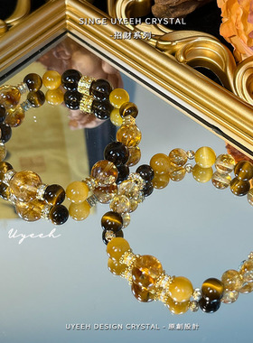 【大金霸】天然黄水晶金手链