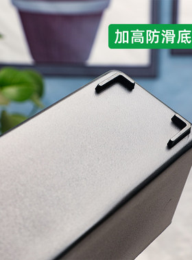 批发长方形黑色塑料花盆花盘花器