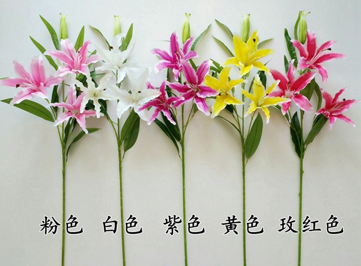 假花仿真花客厅装饰郁金香玫瑰百合花仿真花摆设花艺摆件花瓶插花-图3