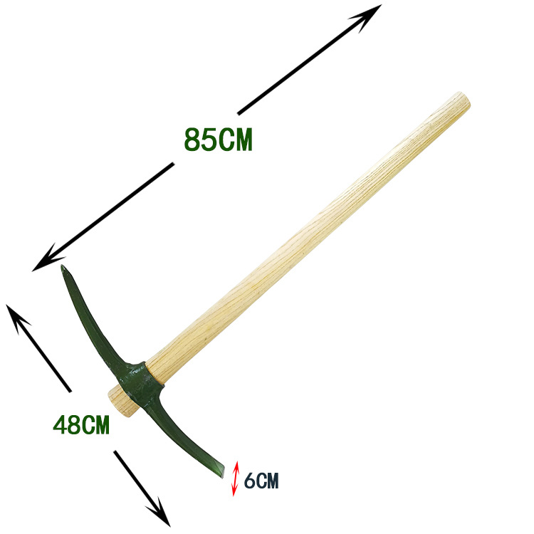 户外大铁锹锰钢205工兵铲多功能铲子挖土小十字镐木柄把铁镐车载