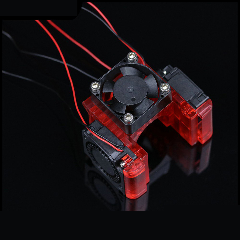 3D打印机配件E3D V6风扇升级套件12V/24V塑胶透明红色支架升级包-图3