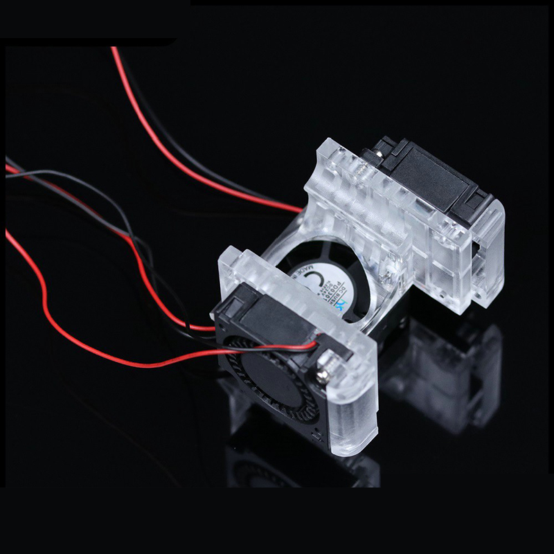 3D打印机配件E3D V6风扇升级套件12V/24V塑胶透明红色支架升级包-图1