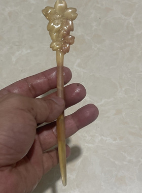 天然牛角发簪日常挽发钗韧性好不易折断简约高级感新中式簪子