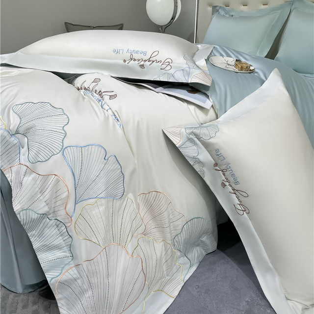 Light luxury double-sided 100 pure cotton lint cotton four-piece set