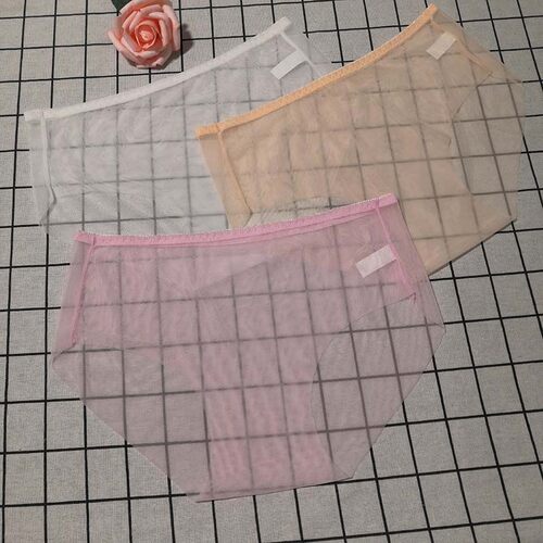 性感透明内裤女全透明性惑超薄款网纱一片式无痕大码中腰蕾丝柔软 - 图0
