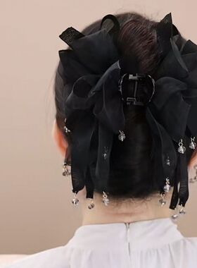 星晚纱蝶韩系挂坠抓夹2026新款高端后脑勺盘发发夹夹子发卡