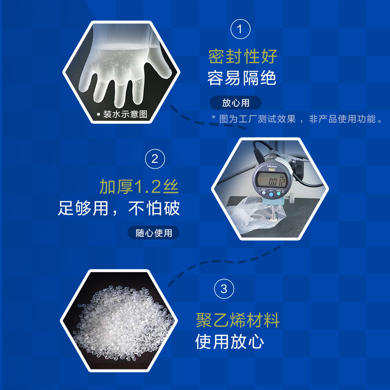 e洁一次性手套hdpe厨房隔离抽取式手套透明塑料手套200只-第2张图片-提都小院