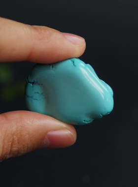 天然绿松石荷花玉雕配件吊坠