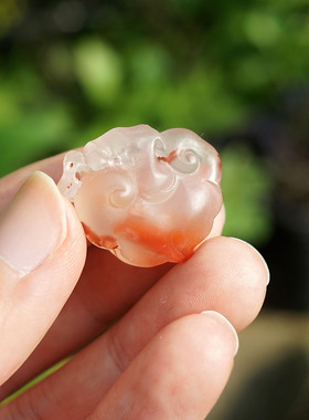 雕件南红玛瑙吉祥如意男女镂空