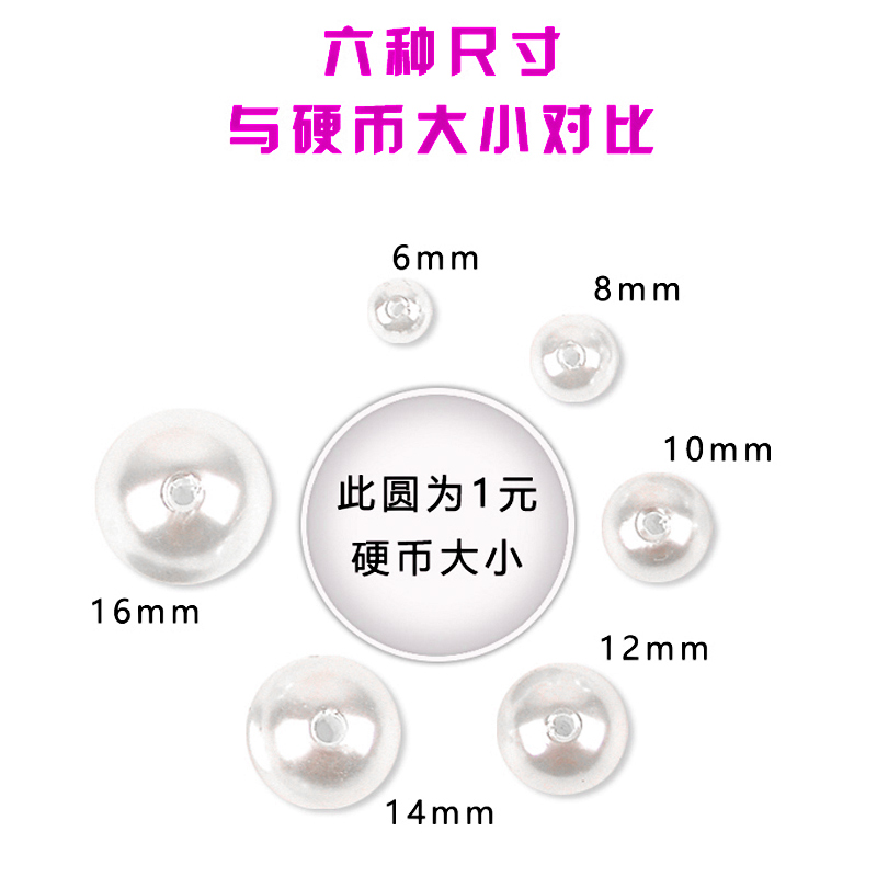 高亮abs仿珍珠散装diy手工制作材料饰品鲜花材料包发饰配件串珠子 - 图0