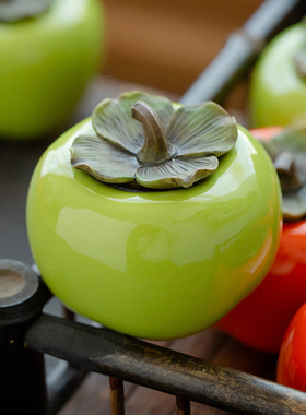 陶瓷装饰品摆件仿真柿子造型