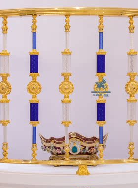 杰茜家奢华欧式法式纯手工制作孔雀石水晶楼梯扶手别墅装饰扶手