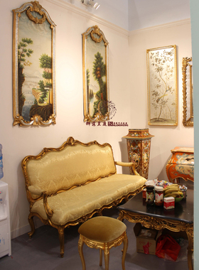 欧式风纯手工彩绘金箔混搭花架