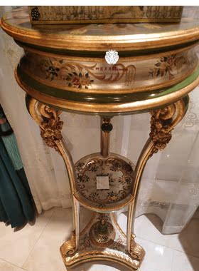 法式风彩绘艺术蔷薇金箔进口花架