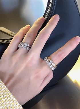 Willa｜小众设计星球满钻镶嵌镀金开口戒指宇宙双层多种戴法戒指