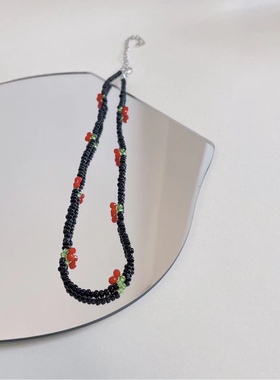 Willa｜清新可爱樱桃串珠项链手链戒指森女系锁骨链ins仿水晶饰品