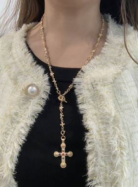 合金男女同款十字架项链甜酷叠戴