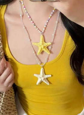 Willa｜夏季甜美度假风彩色串珠项链叠戴组合小众甜美少女锁骨链