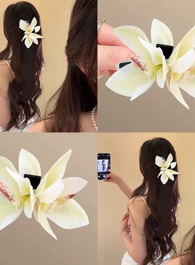 Willa｜度假风氛围感白色系花朵发饰超仙度假头花海边发夹刘海夹