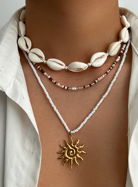 Willa｜男女同款叠戴度假风波西米亚串珠项链甜酷个性小众锁骨链
