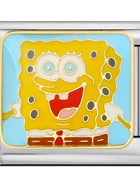 海绵宝宝卡通创意意大利小众模块手链钛钢DIY配件弹力表链饰品