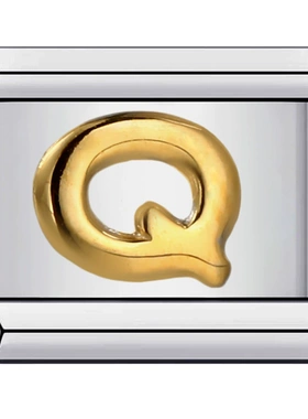 2025新款钛钢镀金凸起英文字母意大利DIY小众模块手链表带饰品