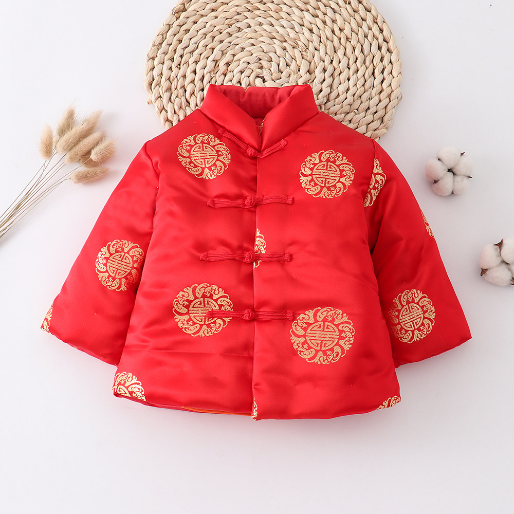 儿童唐装手工棉花棉袄宝宝加厚冬棉衣婴儿唐装男童女童红色新年装,淘宝优惠券,粉丝福利购,淘宝优惠卷