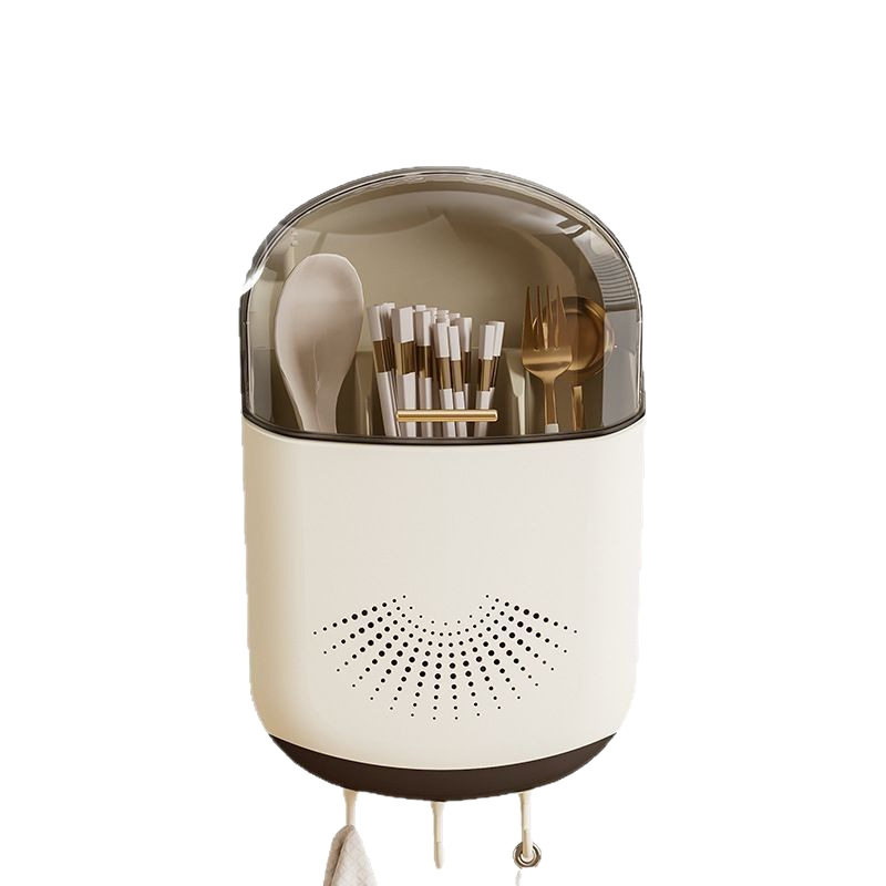 筷子筒筷笼免打孔厨房置物架勺子收纳桶塑料挂墙式沥水筷子收纳盒,淘宝优惠券,粉丝福利购,淘宝优惠卷