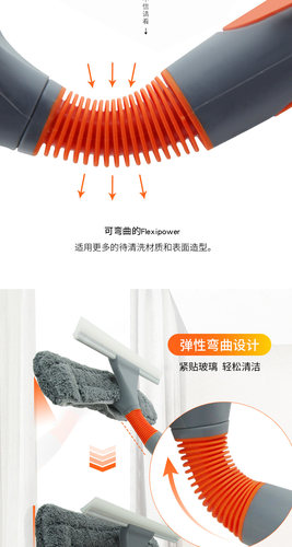 伊司达擦玻璃神器家用双面擦高楼伸缩杆弹性清洁工具洗玻璃刮水器 - 图0