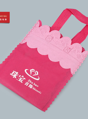 拼接花边无纺布手提袋饰品