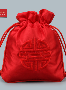抽拉文玩核桃首饰收纳袋福袋
