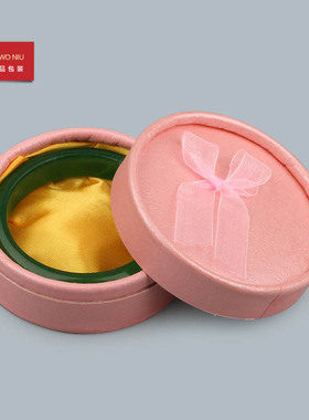 大圆黄底手镯盒蝴蝶结佛珠
