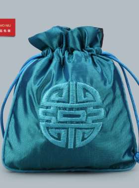 抽拉文玩核桃首饰收纳袋福袋