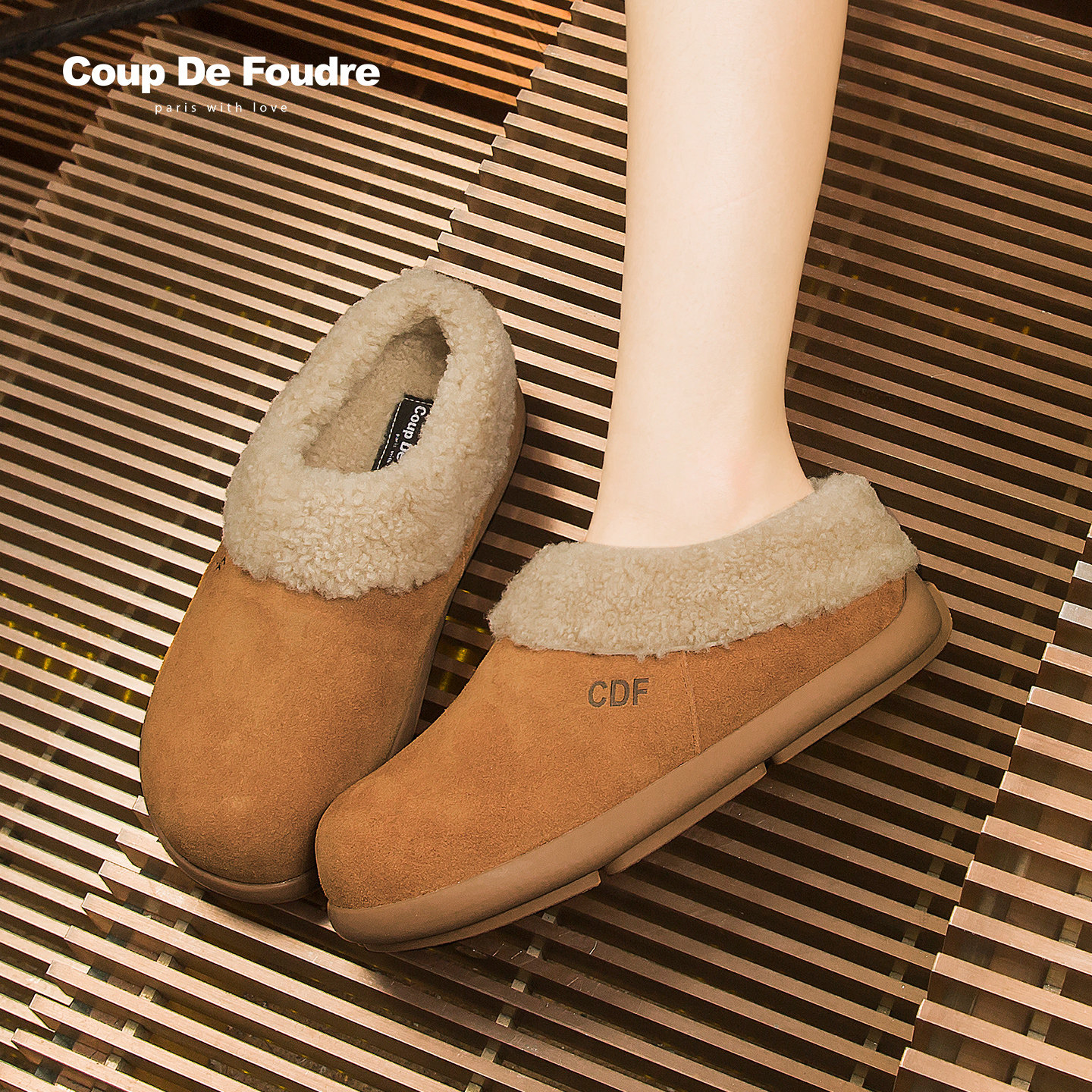 CDF女鞋2025潮流百搭雪地靴秋冬新款圆头低跟厚绒休闲女靴潮,淘宝优惠券,粉丝福利购,淘宝优惠卷