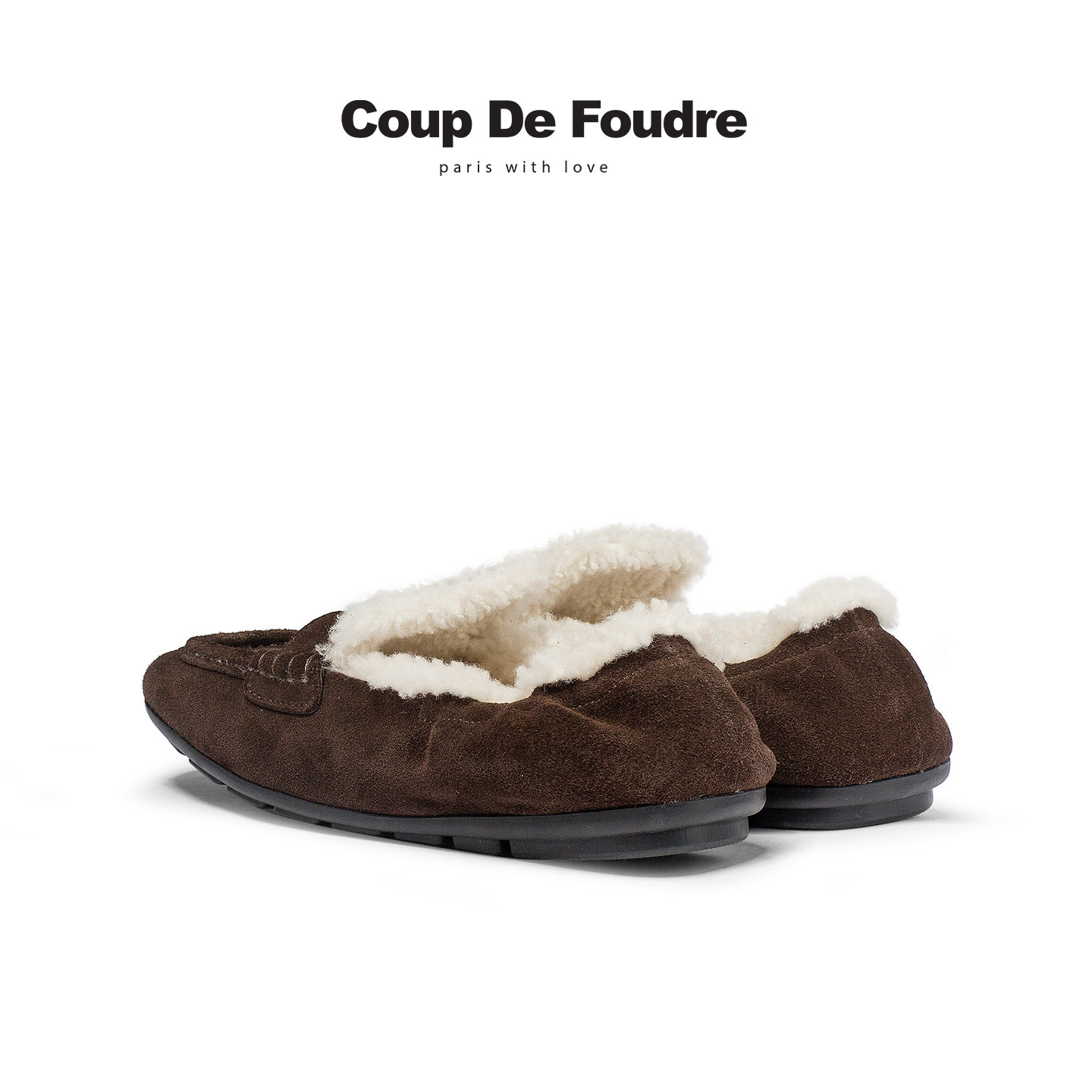 CDF女鞋2025秋冬新款时尚毛绒勃肯鞋英伦风简约乐福鞋一脚蹬女,淘宝优惠券,粉丝福利购,淘宝优惠卷