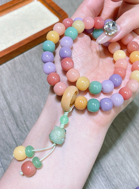 新款 菩提根马卡龙多圈手链手串女款菩提子盘玩佛珠diy文玩手链