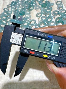 新款a货翡翠冰种素圈跑环蓝水翡翠素圈跑环荧光感足 直播推荐款