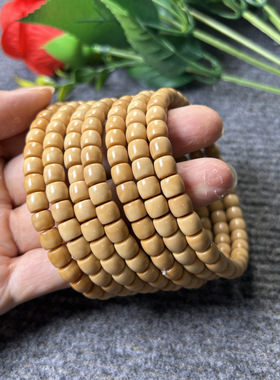 原生态龙脊菩提老形桶珠手串 归圆干磨手链9x8念珠7*8*6 有钥匙孔