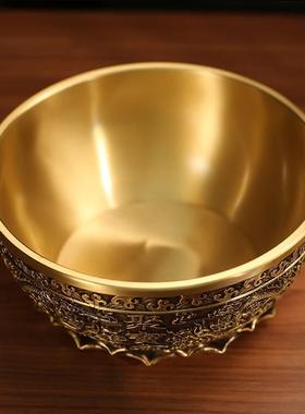 双龙聚宝盆满载琉璃元宝铜钱百福聚宝客厅店铺桌面摆件家用装饰品