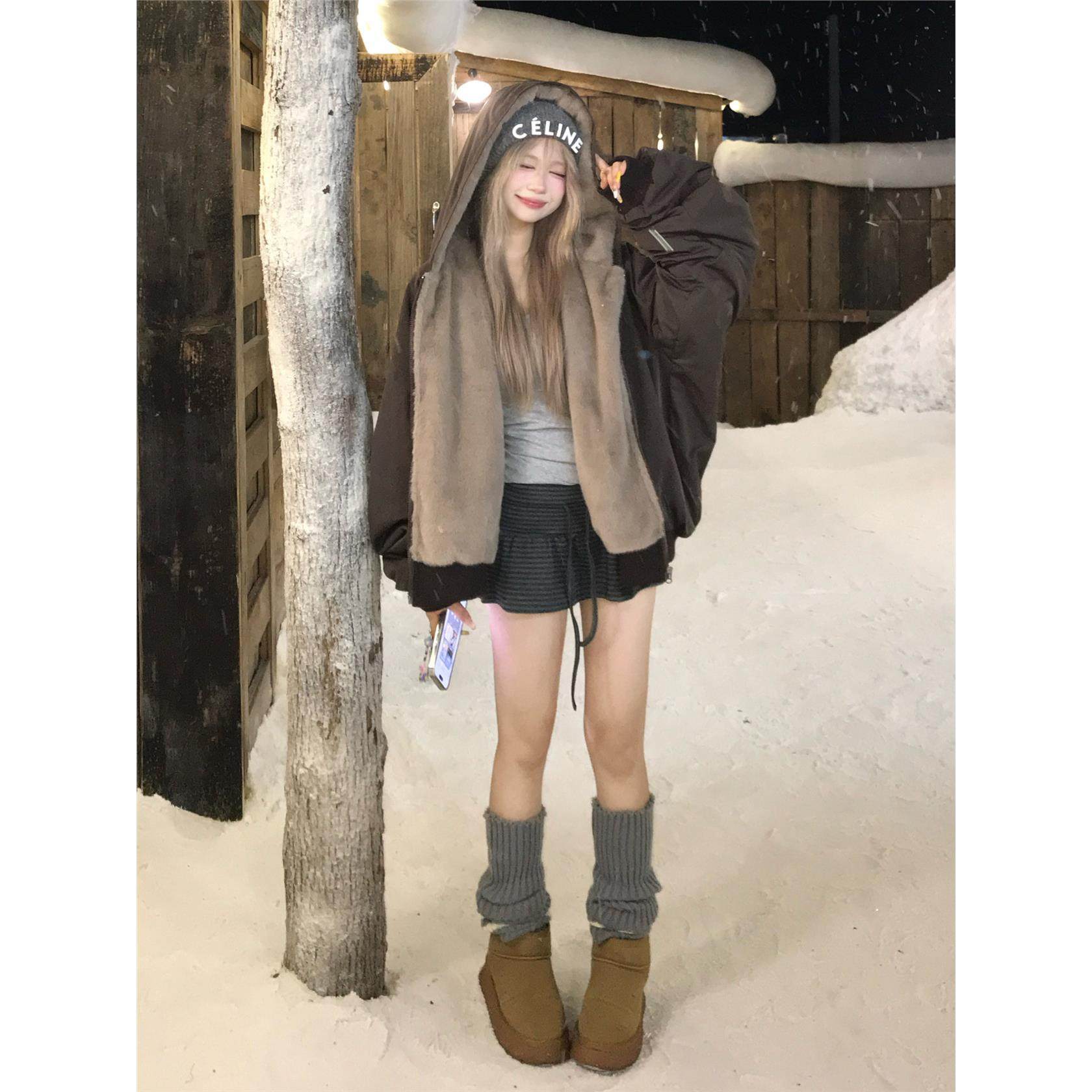 双面穿座山雕棉服女2025冬装新款派克服皮草加绒棉衣加厚棉袄外套,淘宝优惠券,粉丝福利购,淘宝优惠卷