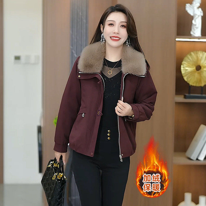 外套女2025新款冬毛领加绒棉服短款加厚保暖显瘦百搭休闲上衣棉袄,淘宝优惠券,粉丝福利购,淘宝优惠卷