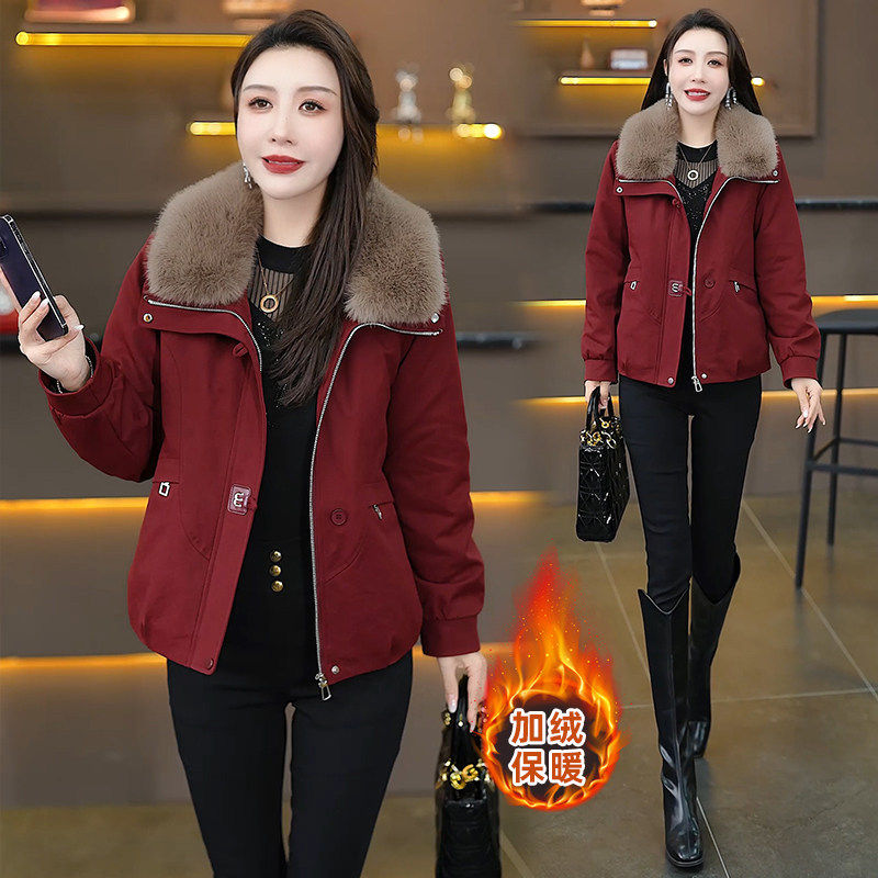 外套女2025新款冬毛领加绒棉服短款加厚保暖显瘦百搭休闲上衣棉袄,淘宝优惠券,粉丝福利购,淘宝优惠卷