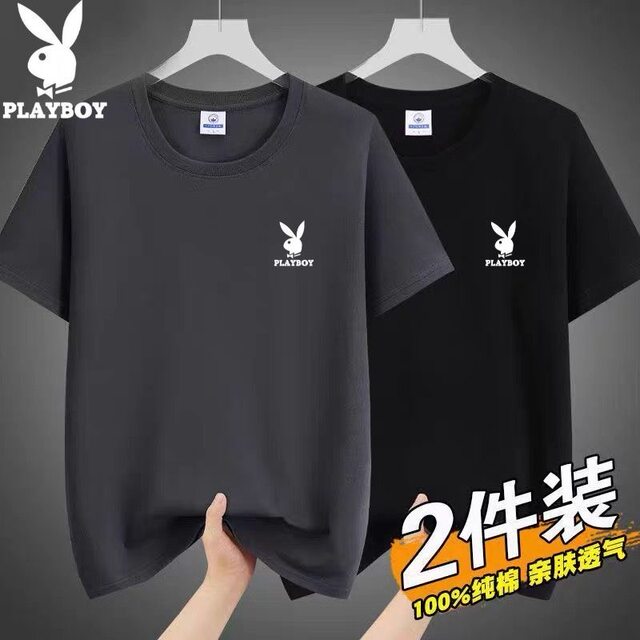 ເສື້ອຍືດແຂນສັ້ນ Playboy ຝ້າຍຝ້າຍແບບທໍາມະດາຂອງຜູ້ຊາຍໃນຊ່ວງລຶະເບິ່ງຮ້ອນເສື້ອທີເຊີດແຂນສັ້ນທີ່ມີຂົນອ່ອນໆຂອງຜູ້ຊາຍທີ່ມີຂະຫນາດໃຫຍ່