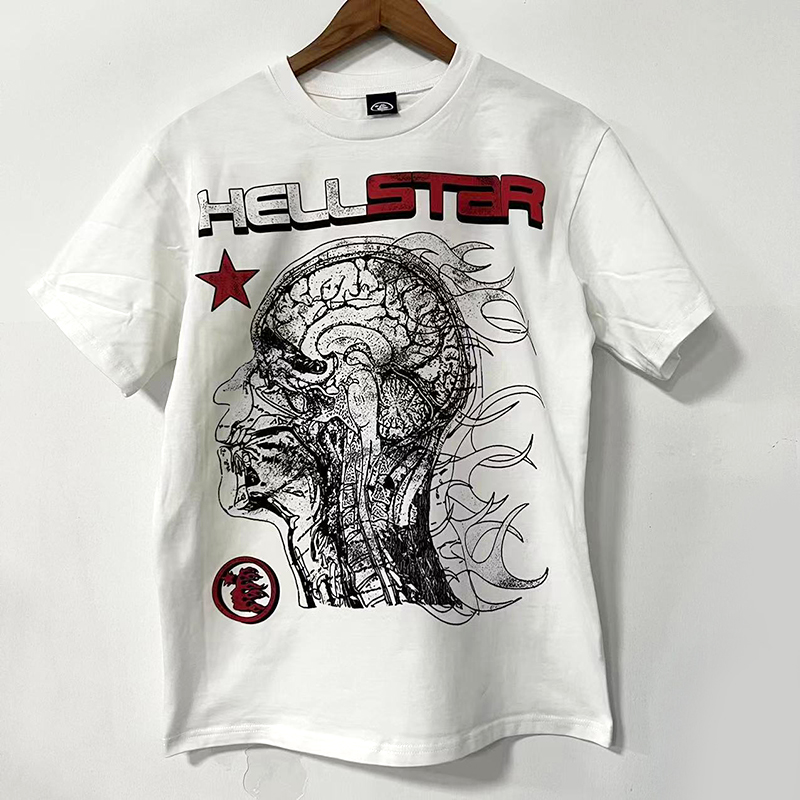 Hellstar 1996 human development logo Tee 人头线条短袖T恤 - 图1