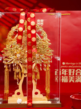 双面团扇新娘结婚diy材料包手工婚礼秀禾喜扇成品高级新婚送礼物